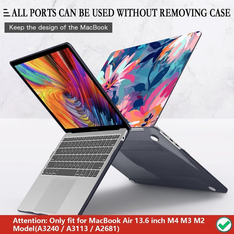 CISSOOK Compatible with MacBook Air 13.6 inch Case 2025 2024 2023 2022 Release M4 M3 M2 Chip A3240 A3113 A2681, Plastic Hard Shell Case &Keyboard Cover& Screen Protector, Muti-Color Painting - Image 5